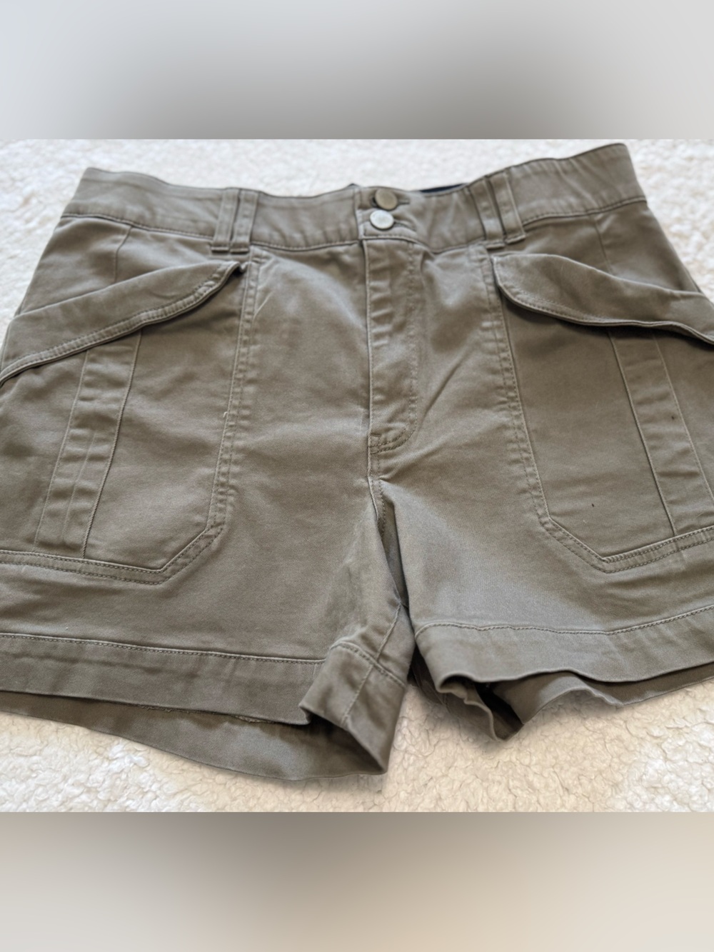 Democracy Olive Green Cargo Shorts with Flap Pockets